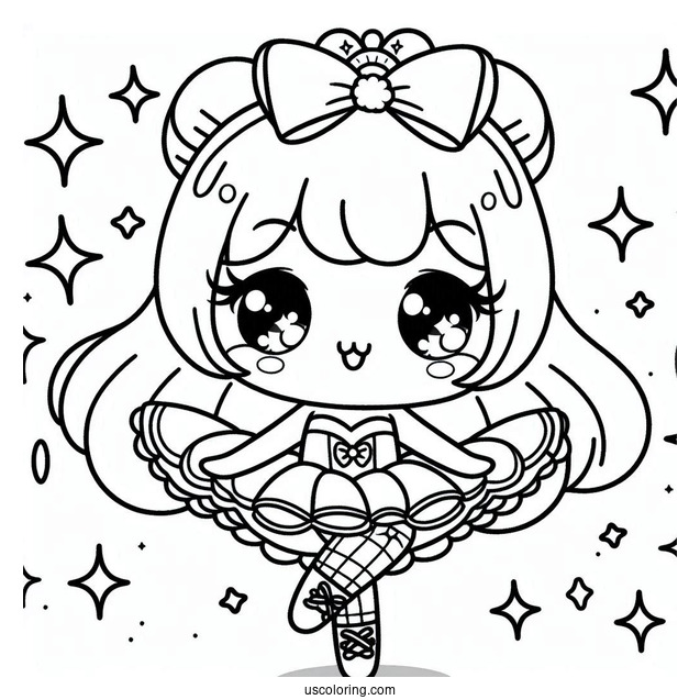 Kawaii Girl Dancing In A Fancy Costume