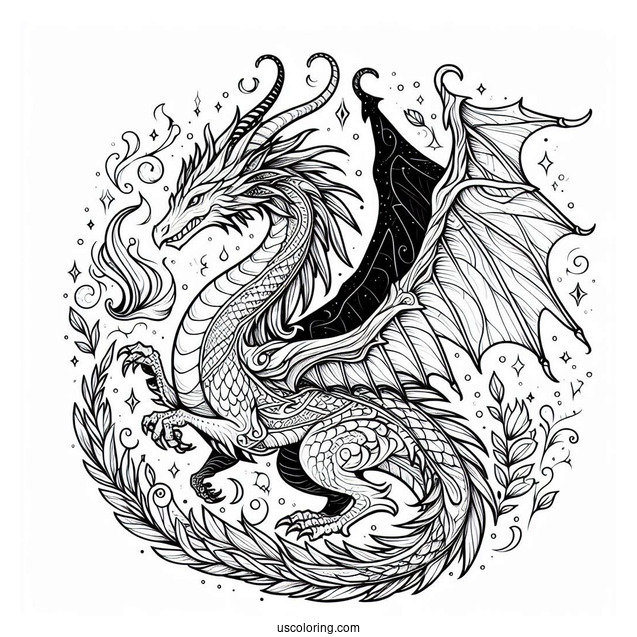 Mythical Dragon With Wings Spread