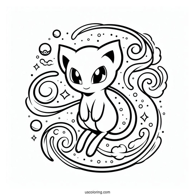 Mew Coloring Page Psywave Pokemon Card