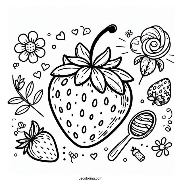 S For Strawberry Coloring Page For Preschoolers