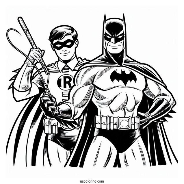 Batman And Robin Coloring Sheet