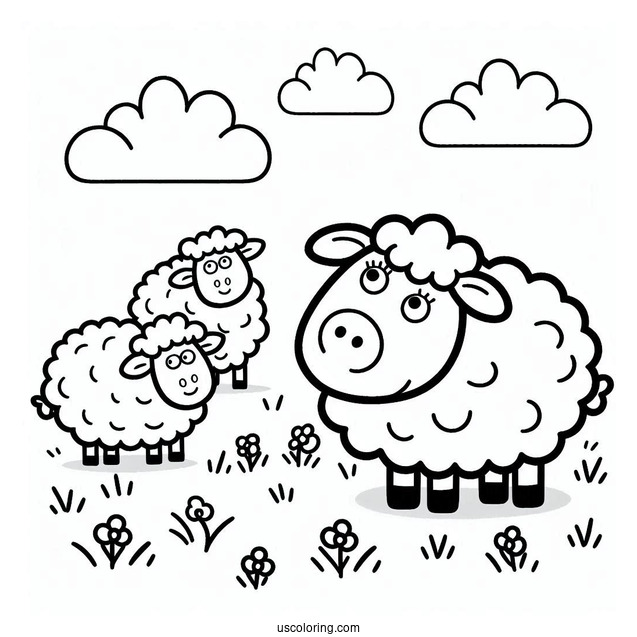 Peppa Pig Sheep Coloring For Preschoolers