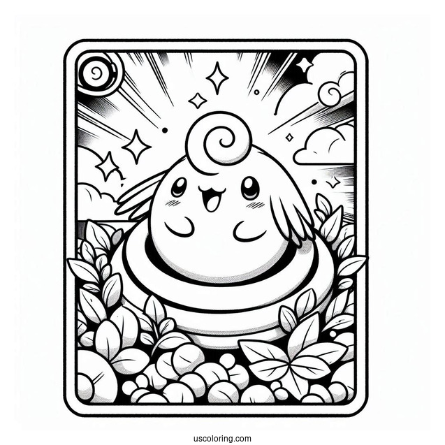 Chansey Scrunch Pokemon Card Coloring Page