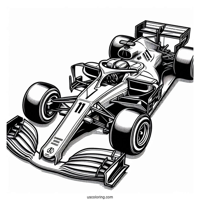 Formula 1 Race Car To Color