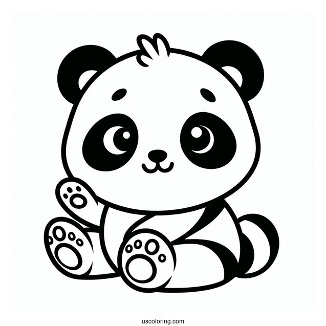 Simple Outline Of Panda To Color For Toddlers