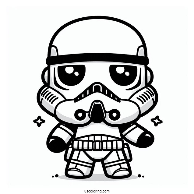 Kawaii Chibi Stormtrooper Coloring Page For Preschoolers