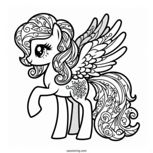 Retro My Little Pony Coloring In For Young Kids