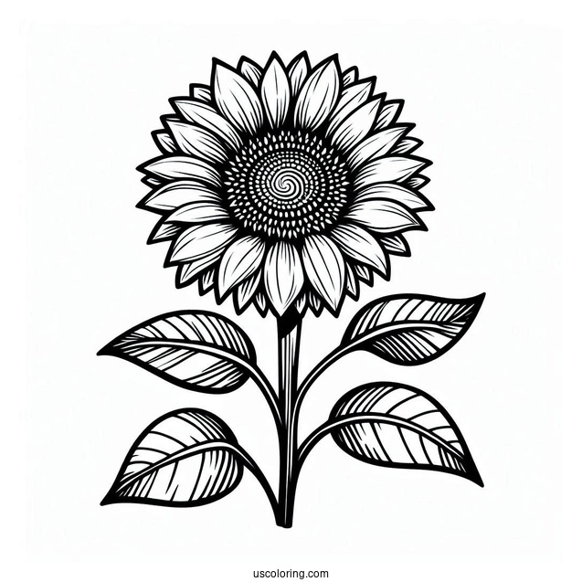 Sunflower To Color