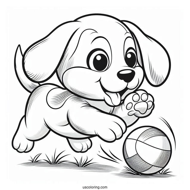 Beagle Chasing Ball To Color