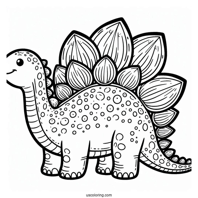 Simple Stegosaurus Coloring Page For Kids