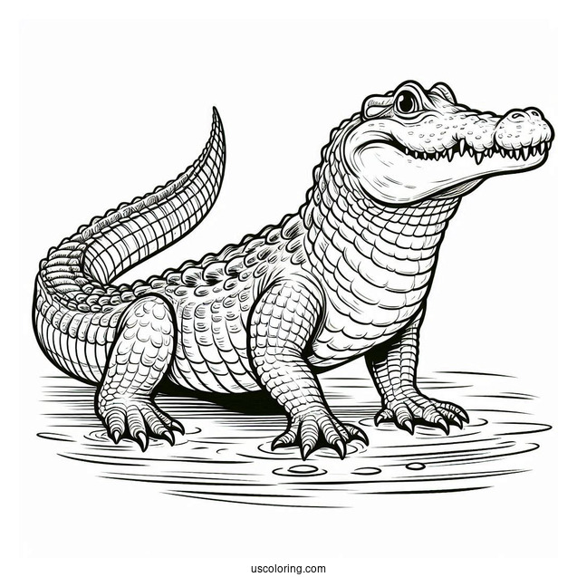 Large Nile Crocodile Coloring Sheet