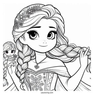 Anna And Elsa To Color For Kids