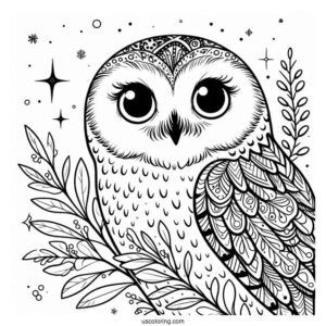 Hedwig The Snowy Owl To Color From Harry Potter