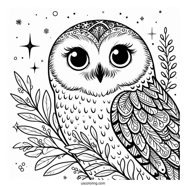 Hedwig The Snowy Owl To Color From Harry Potter