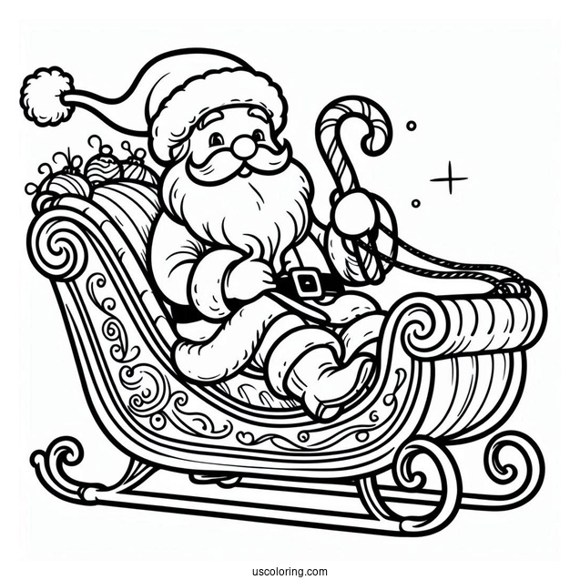 Easy Outline Of Santa In His Sleigh
