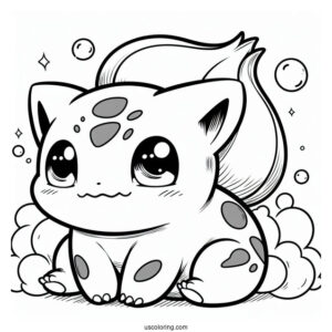 Anime Style Bulbasaur Coloring Page