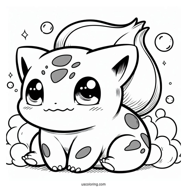 Anime Style Bulbasaur Coloring Page