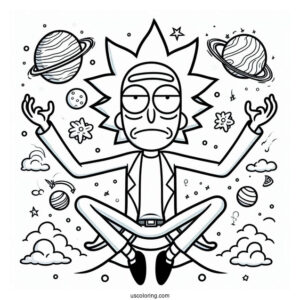 Rick and Morty Coloring Page Of Easy Rick Sanchez Outline For Preschoolers