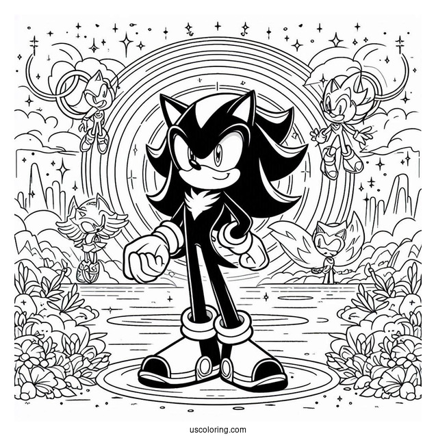 Shadow Coloring Page Standing In Front Of Rings In Angel Island