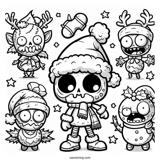 Christmas Themed Plants Vs Zombies Coloring Sheet