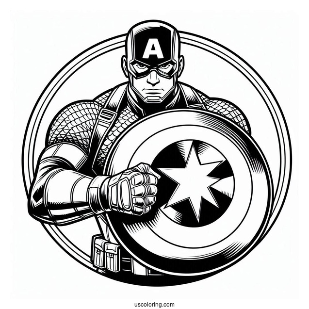 Captain America Coloring Page