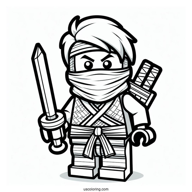 Coloring Page Of Lego Ninja For Kids