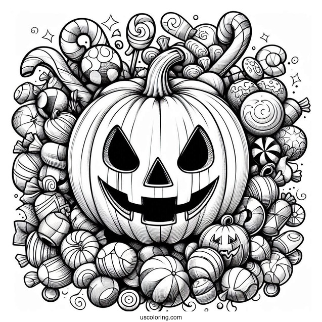 Halloween Jack-O-Lantern Full Of Candy