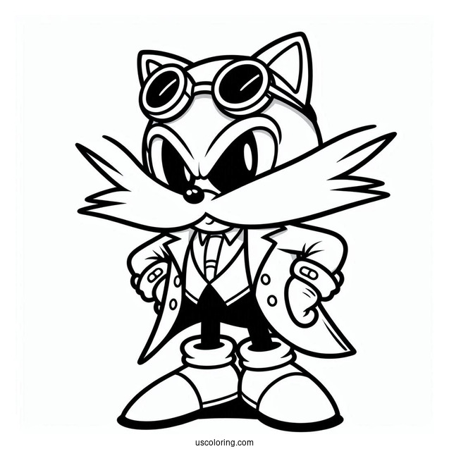 Coloring Page Of Doctor Eggman villain