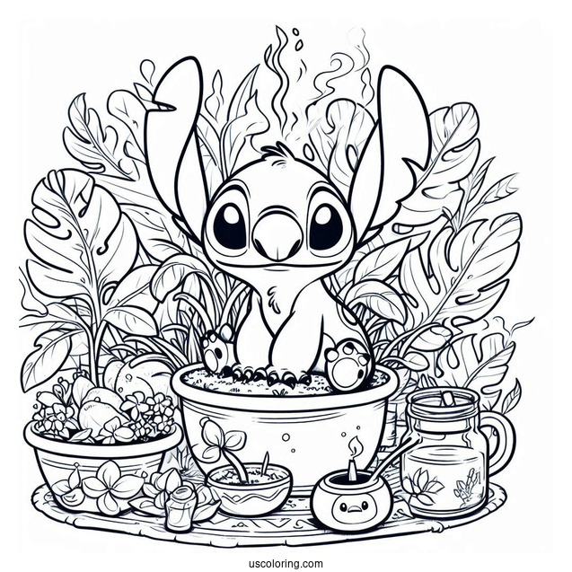 Lilo & Stitch Coloring Page Of Experiment 221 Sparky