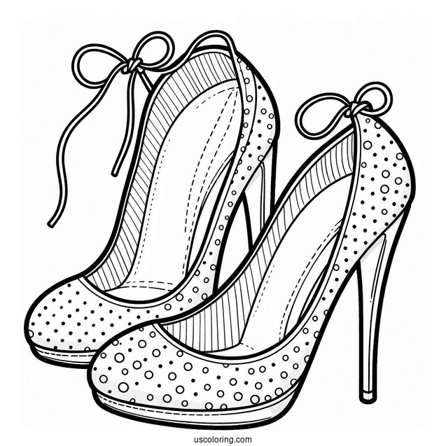 A Pair Of High Heels Coloring In For Preschoolers
