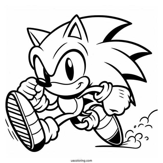 Coloring Sheet Of Sonic Running
