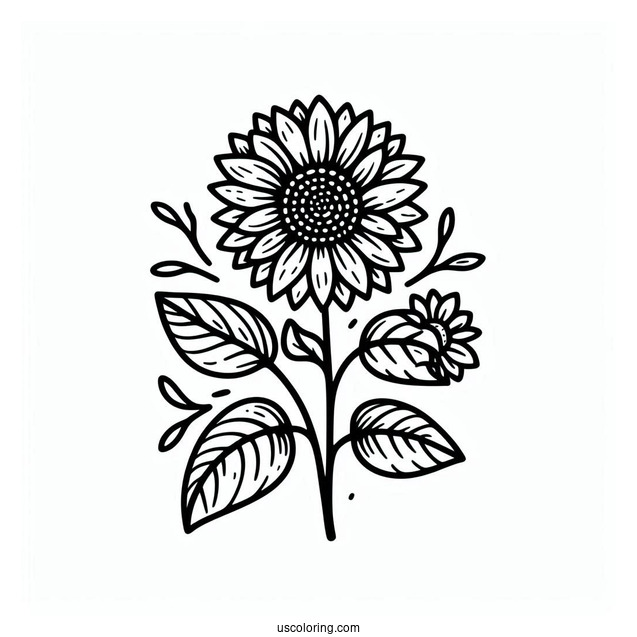 Sunflower Coloring Sheet For Kids