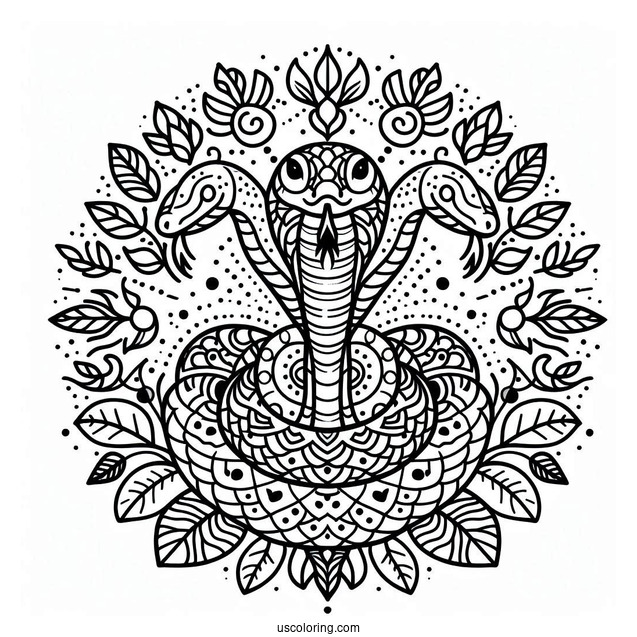 Snake Mandala To Color For Adults