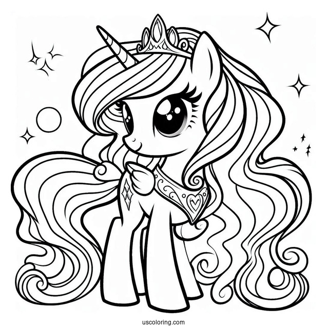 Princess Celestia Coloring In For Preschoolers
