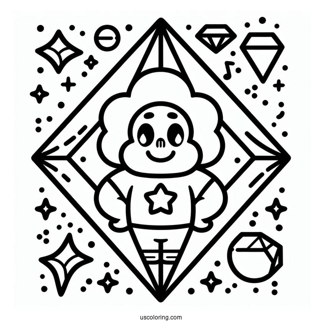 Steven Universe Coloring Page Of Simple Pink Diamond Outline