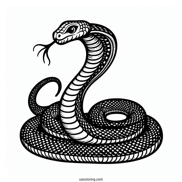 Indian Cobra Snake To Color In