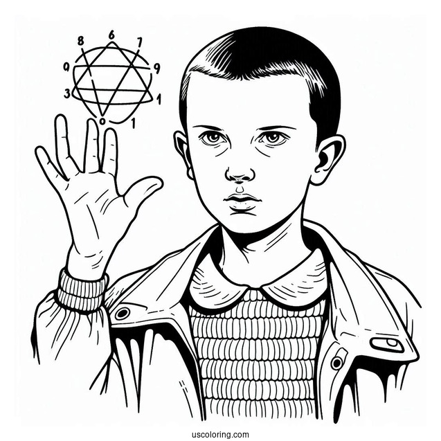 Coloring Sheet Of Eleven From Stranger Things