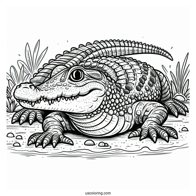 Australian Saltwater Crocodile Coloring Sheet