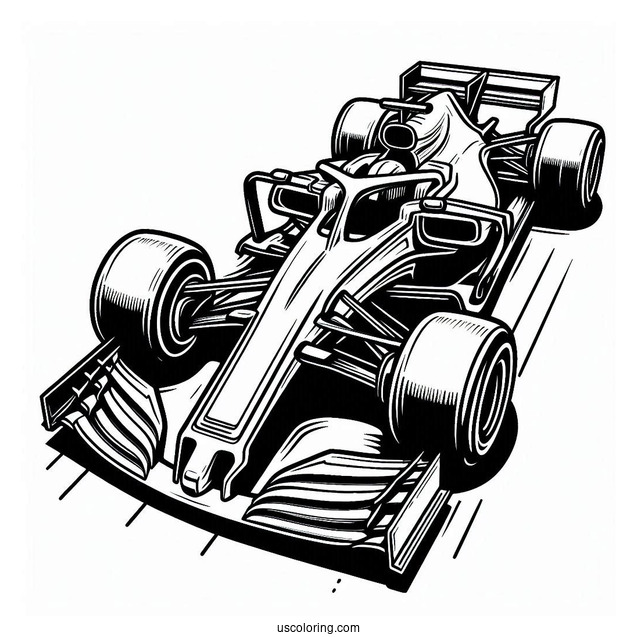 Formula 1 Race Car To Color