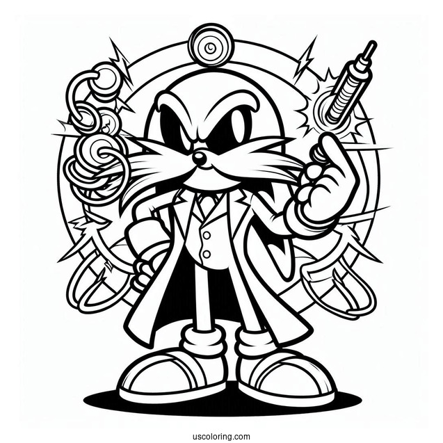 Coloring Page Of Doctor Eggman villain
