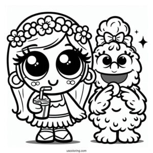 Kawaii Zoe Coloring Sheet