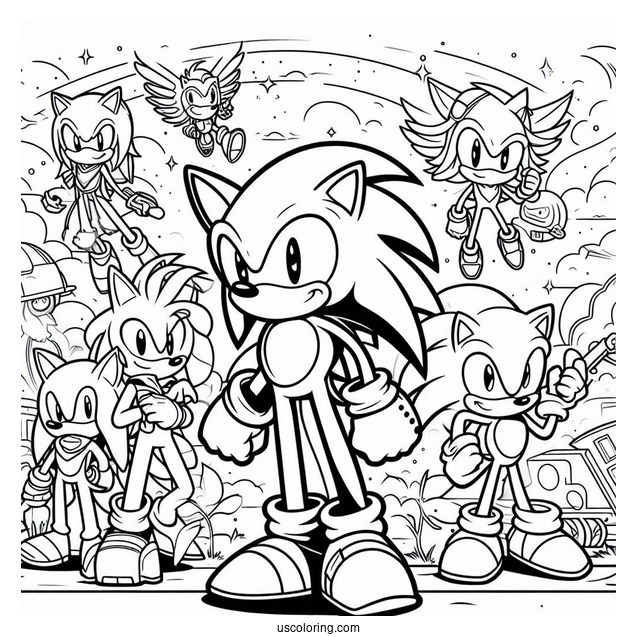 Sonic And Friends Coloring Page(1)
