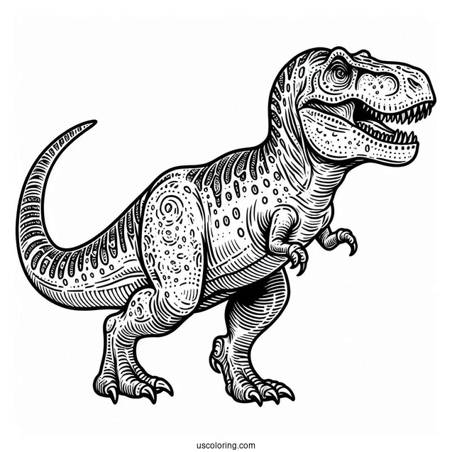 Alpha T-Rex Dinosaur Coloring Page