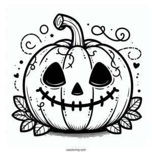 Pumpkin Coloring Page Of Jack O Lantern With Mouth Stitches