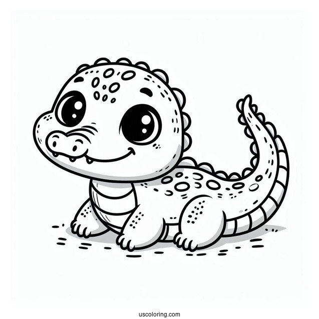 Cute Baby Cartoon Crocodile