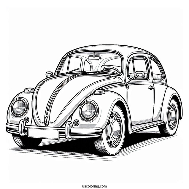 VW Beetle Coloring Page