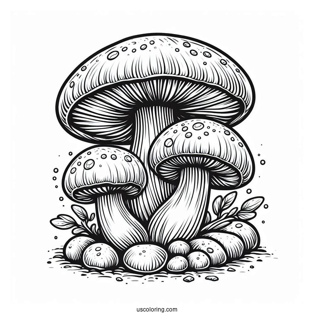 Honeycup Mushroom Coloring Page