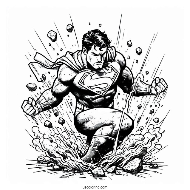 Superman Being Hurt By Kryptonite Coloring