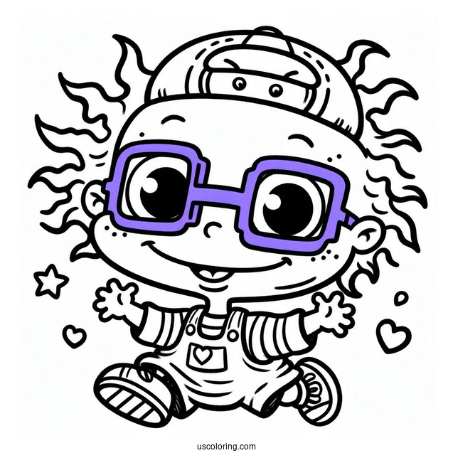 Rugrats Coloring Page Of Kawaii Chuckie Finster