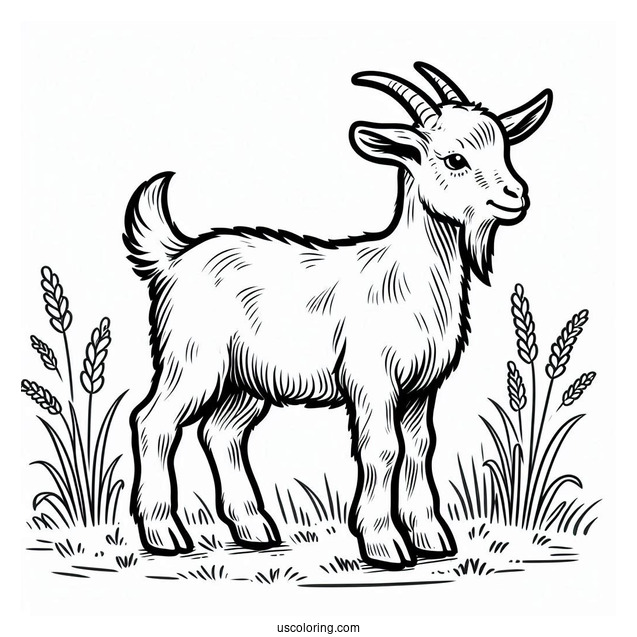 Farm Bred Goat To Color For Kids